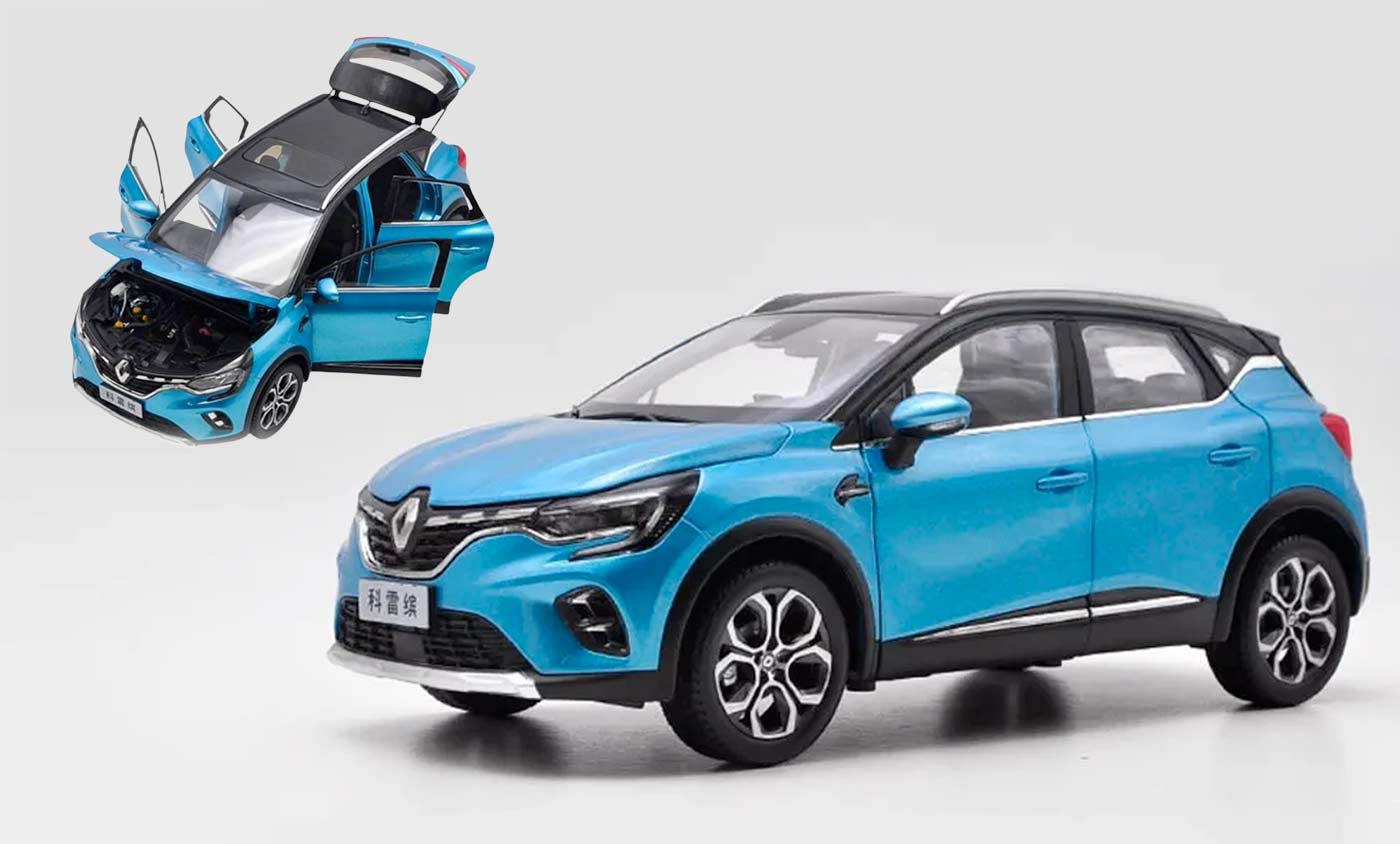 Renault Captur bleu à l'échelle 1/18 de Paudi Model