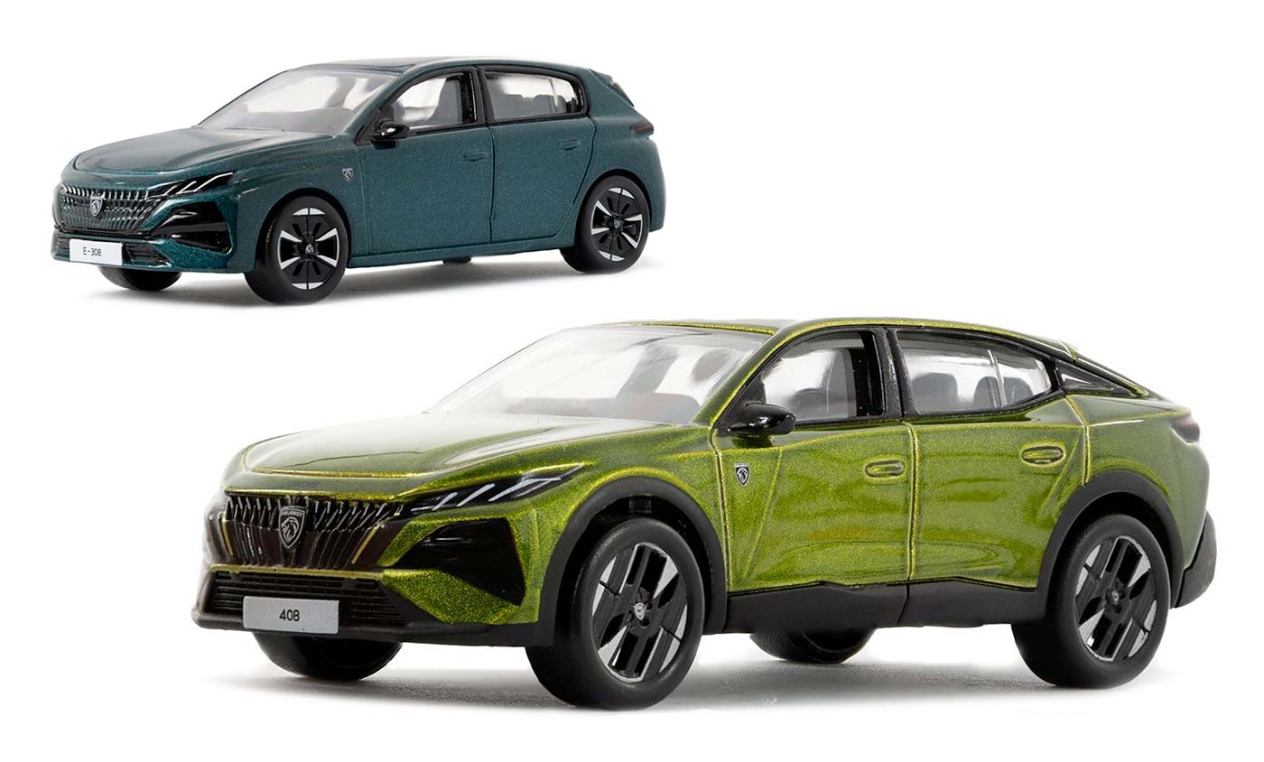 Les Peugeot 308 et 408 restylées arrivent à l&rsquo;échelle 1/64