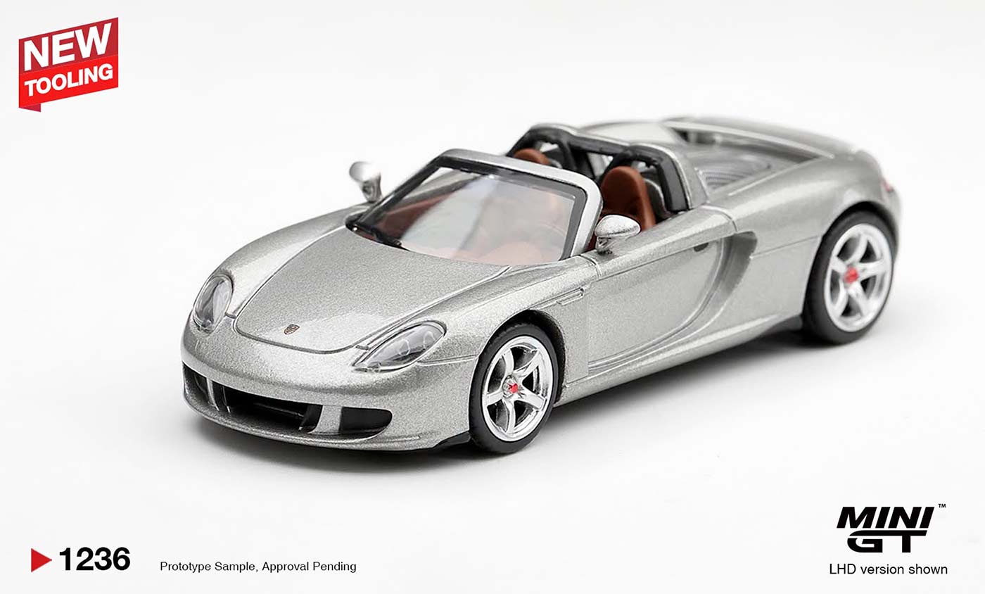 Mini GT sort une Porsche Carrera GT 1/64 réussie… et à petit prix