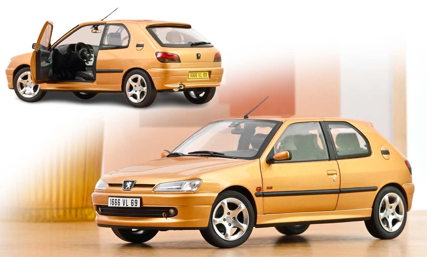 Voici la Peugeot 306 S16 de Norev à l’échelle 1/18